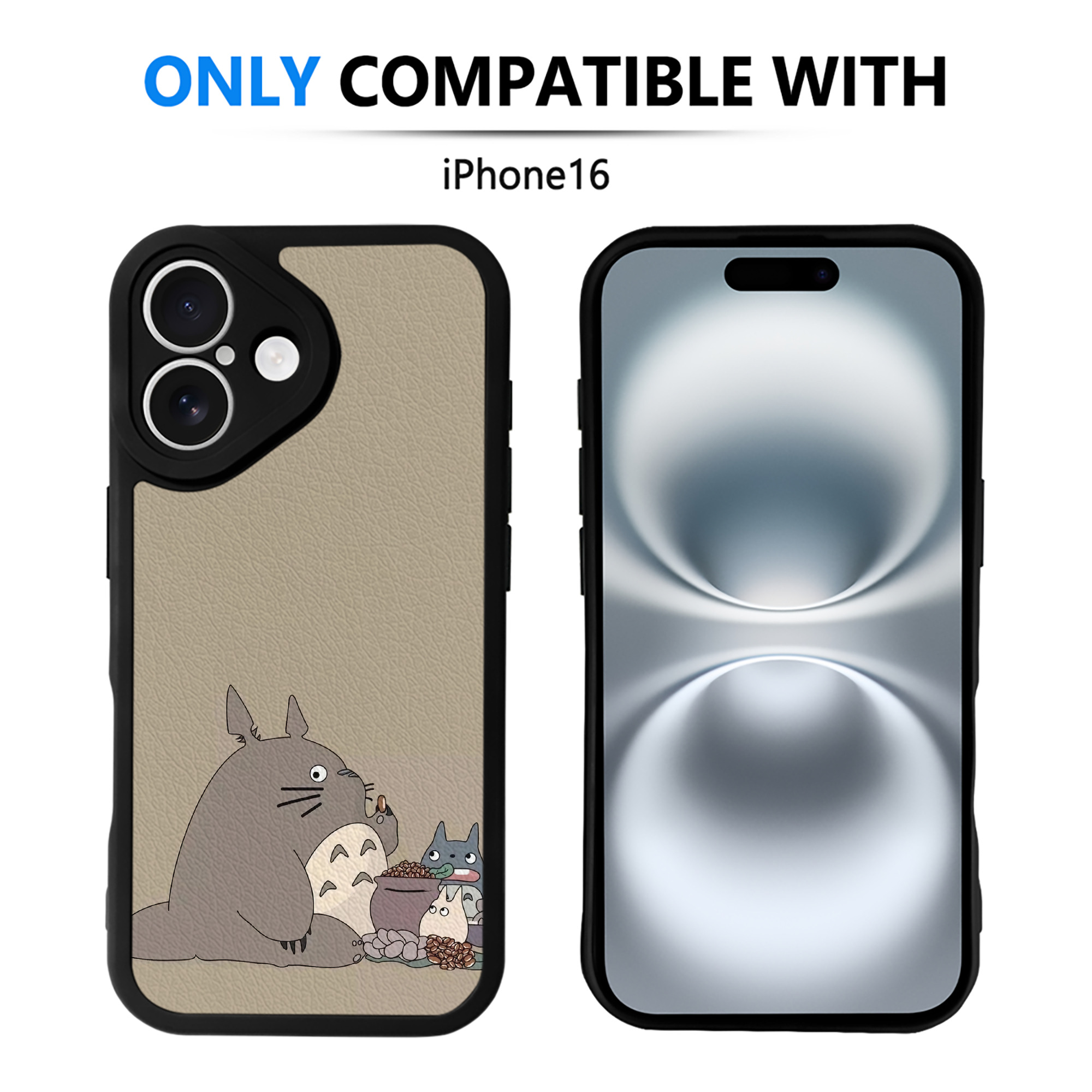 （画像用） となりのトトロ 草壁メイ 草壁サツキ My Neighbor Totoro Satsuki Kusakabe Mei Kusakabe 【iPhone 16シリーズ対応】シリコンスマホケース（レザー調） 材質：シリコン